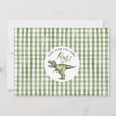 Invitation Photo Green Stomp Chomp Roar Dinosaur 1er annivers (Dos)