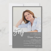 Invitation Photo Grey 40e anniversaire (Devant)