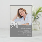 Invitation Photo Grey 40e anniversaire (Debout devant)