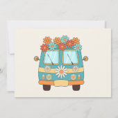 Invitation Photo Groovy Retro Rainbow 1er Birthday Party (Dos)