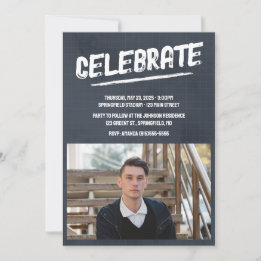 Invitation Photo Grunge Moderne