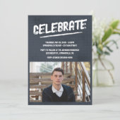 Invitation Photo Grunge Moderne (Debout devant)