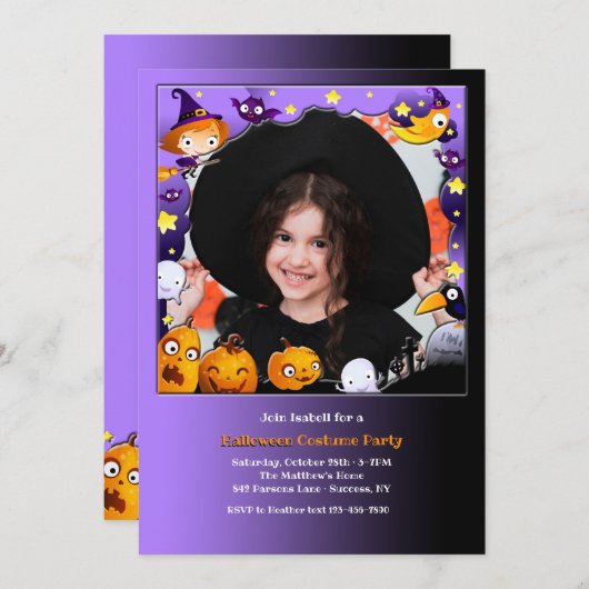 Invitation photo Halloween (Devant / Derrière)