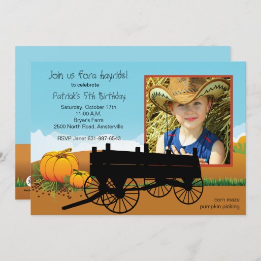 Invitation photo Hay Ride (Devant / Derrière)