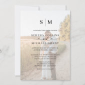 Invitation Photo Heart Script QR Code Wedding (Devant)