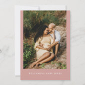 Invitation Photo Hello Baby Dusty rose/Rose Baby shower Boho (Dos)