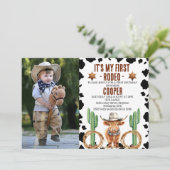 Invitation Photo Highland Cow Mon premier rodéo 1er anniversa (Debout devant)