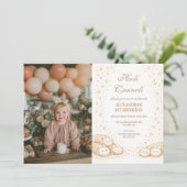 Invitation Photo Holi Cannoli Sweet Bakery 1st Birthday (Debout devant)