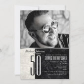 Invitation Photo Homme 50e anniversaire (Devant)