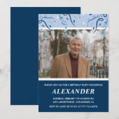 Invitation Photo Homme Marine Blue 84e anniversaire (Devant / Derrière)