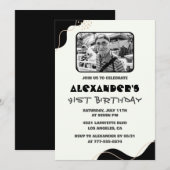 Invitation Photo Hommes Noirs 91e anniversaire (Devant / Derrière)