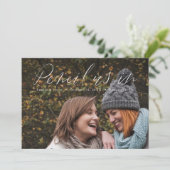 Invitation Photo horizontale avec lettres à la main Enregistr (Debout devant)