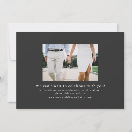 Invitation Photo horizontale avec lettres à la main Enregistr (Dos)