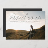 Invitation Photo horizontale avec lettres à la main Enregistr (Devant / Derrière)