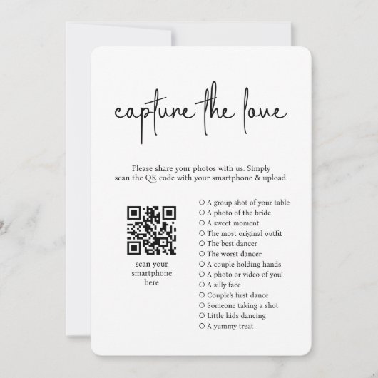 Invitation Photo Hunt I Spy Mariage Game Capture The Love QR (Devant)