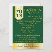 Invitation photo Hunter Green et Gold F (Dos)