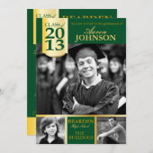 Invitation photo Hunter Green et Gold F (Devant / Derrière)