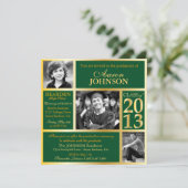 Invitation photo Hunter Green et Gold H (Debout devant)