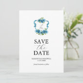Invitation Photo Hydrangea Monogram Save The Date (Debout devant)