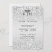 Invitation Photo Infirmière inscrite Graduation Argent (Devant)