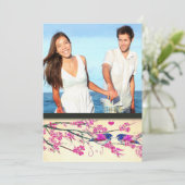Invitation Photo Inséparable de la Marine rose Cherry Blossom (Debout devant)