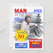 Invitation PHOTO, Insertion/Nom/Âge, HOMME, Couver (Devant)