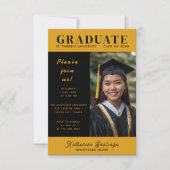 Invitation Photo inspirée de la couverture du magazine Gradua (Devant)