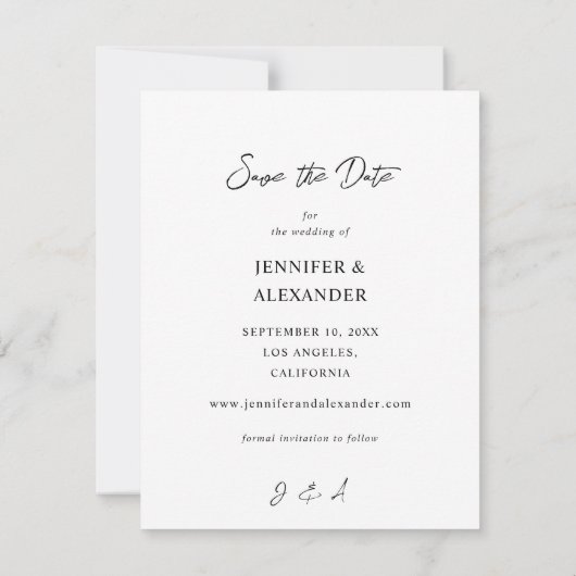 Invitation Photo instantanée 2 Enregistrer la date - Blanc V2 (Dos)