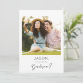 Invitation Photo Instantanée Be My Bridesman Proposition (Debout devant)