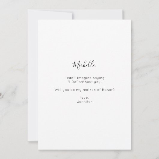 Invitation Photo instantanée Be My Matron of Honor Propositio (Dos)