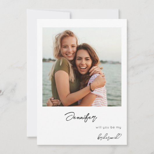 Invitation Photo instantanée Be My Proposition V2 Écriture ma (Devant)