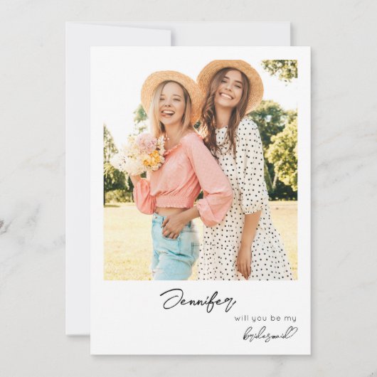 Invitation Photo instantanée Be My Proposition V2 Écriture ma (Devant)