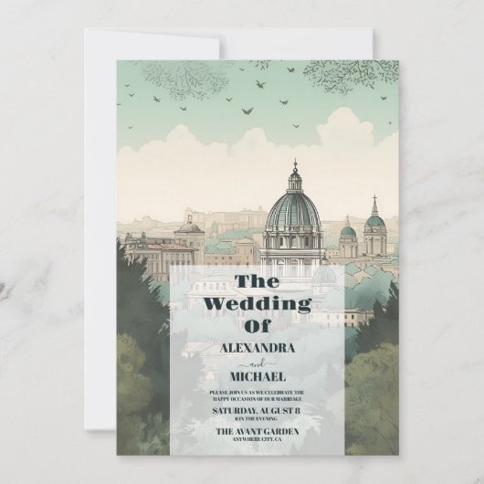 Invitation Photo Italie Rome Destination Mariage (Devant)