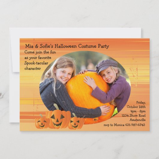 Invitation photo Jack-O-Lattern souriant (Devant)