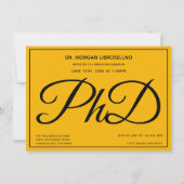 Invitation Photo Jaune Fête de l'obtention du doctorat (Devant)