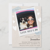 Invitation Photo  Joyeux 34e anniversaire (Devant)