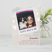 Invitation Photo  Joyeux 34e anniversaire (Debout devant)