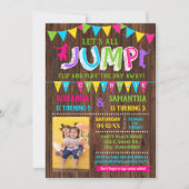 Invitation Photo Jump anniversaire trampoline combiné fête (Devant)