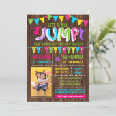 Invitation Photo Jump anniversaire trampoline combiné fête (Debout devant)