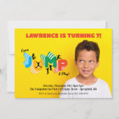 Invitation Photo Jump Play Trampoline Park Party Anniversaire (Devant)