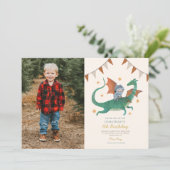 Invitation Photo Knight and Dragon Royal Medieval Birthday (Debout devant)