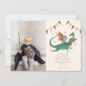 Invitation Photo Knight and Dragon Royal Medieval Birthday (Devant)