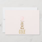 Invitation Photo Lapin Rose Turner un 1er anniversaire (Dos)