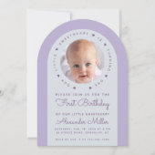 Invitation Photo Lavender Arch Notre Petit Anniversaire Amour (Devant)