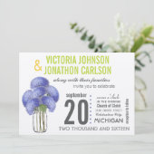 Invitation Photo Lavender Lime Hydrangea Mason Jar Mariage (Debout devant)