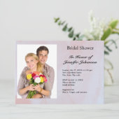 Invitation Photo Lavender Mist Marble Fête des mariées (Debout devant)