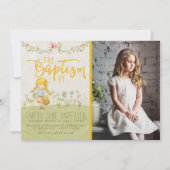 INVITATION PHOTO LDS BAPTISM | Fille florale migno (Devant)