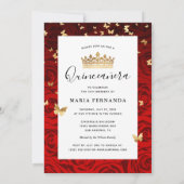 Invitation Photo légendaire de Quinceanera, Black Gold (Dos)