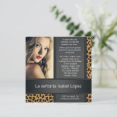 Invitation Photo Leopard personnalisée Quinceanera (Debout devant)