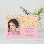 Invitation photo Léopard Rose (Debout devant)